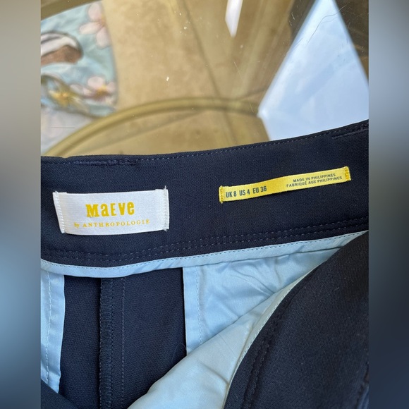 🐚 ANTHROPOLOGIE 🐚- Maeve Relaxed Trouser Bermuda Short Navy Blue Size - 4 NWT - Picture 7 of 11